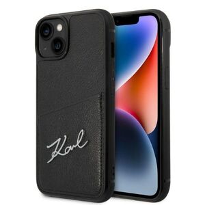 Husa premium pentru  iPhone 15 Plus Karl Lagerfeld superior quality - Negru Tipar