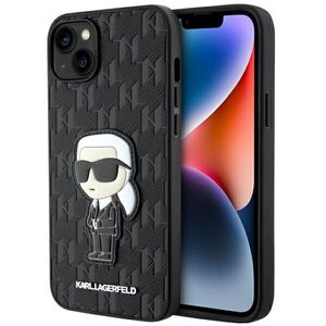 Husa premium pentru  iPhone 15 Plus Karl Lagerfeld superior quality - Negru havana