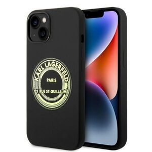 Husa premium pentru  iPhone 15 Plus Karl Lagerfeld superior quality - Negru print