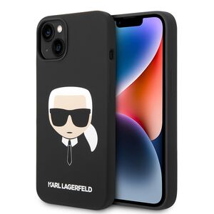 Husa premium pentru  iPhone 15 Plus Karl Lagerfeld superior quality - Negru print