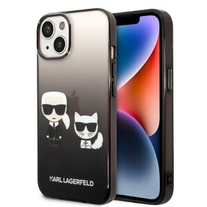 Husa premium pentru  iPhone 15 Plus Karl Lagerfeld superior quality - Negru tipar