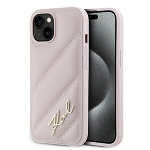 Husa premium pentru  iPhone 15 Plus Karl Lagerfeld superior quality - Roz crem