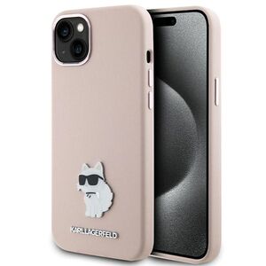 Husa premium pentru  iPhone 15 Plus Karl Lagerfeld superior quality - Roz pal
