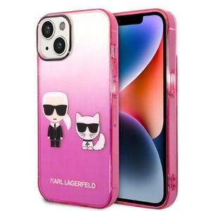 Husa premium pentru  iPhone 15 Plus Karl Lagerfeld superior quality - Roz piersica