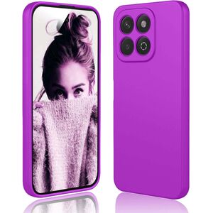 Husa pentru  Honor X5B Liquid Silicone, subțire, captusita cu microfibra, anti amprentă, protectie cameră foto, Mov