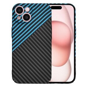 Husa pentru  iPhone 15 CarbonFiber UltraSlim, Lightweight, Albastru inchis