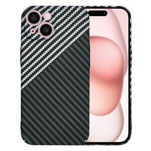 Husa pentru  iPhone 15 CarbonFiber UltraSlim, Lightweight, Gri