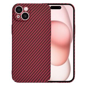 Husa pentru  iPhone 15 CarbonFiber UltraSlim, Lightweight, Rosu