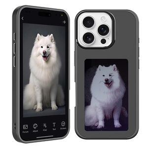Husa pentru  iPhone 16 Pro Max DIY customizabil cu ecran E-ink, NFC Photo Display, negru