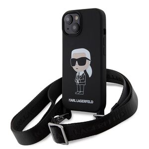 Husa premium pentru  iPhone 15 Karl Lagerfeld superior quality - Negru