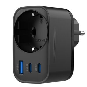 Incarcator priza EU socket, USB 2x Type-C 30W Havit UC142 EU, negru