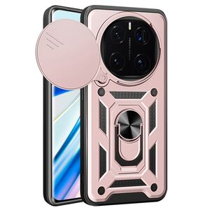 Husa pentru Honor Magic 7 Pro Ring Armor Kickstand Tough Rugged Cover cu protectie camera, Roz