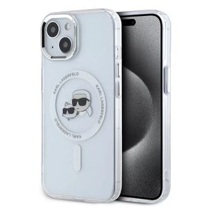 Husa premium pentru  iPhone 15 Karl Lagerfeld compatibila Magsafe - Alb