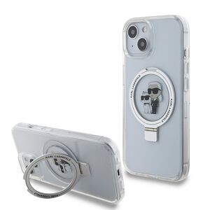 Husa premium pentru  iPhone 15 Karl Lagerfeld compatibila Magsafe - Gri cenusiu