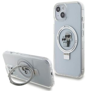 Husa premium pentru  iPhone 15 Karl Lagerfeld compatibila Magsafe - Gri deschis
