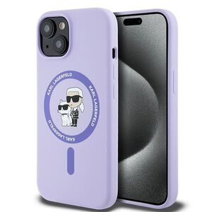 Husa premium pentru  iPhone 15 Karl Lagerfeld compatibila Magsafe - Mov