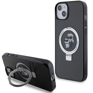 Husa premium pentru  iPhone 15 Karl Lagerfeld compatibila Magsafe - Negru electric