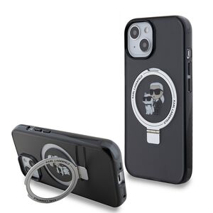 Husa premium pentru  iPhone 15 Karl Lagerfeld compatibila Magsafe - Negru royal