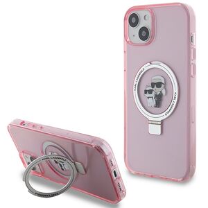 Husa premium pentru  iPhone 15 Karl Lagerfeld compatibila Magsafe - Roz pudra