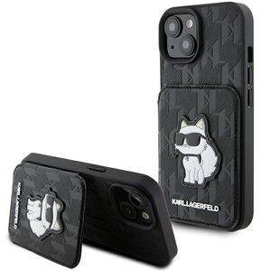 Husa premium pentru  iPhone 15 Karl Lagerfeld superior quality - Negru cenusiu