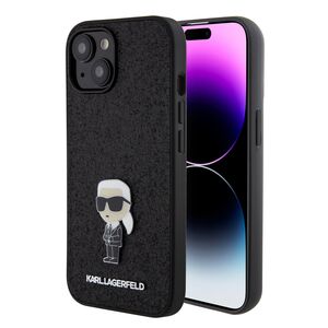 Husa premium pentru  iPhone 15 Karl Lagerfeld superior quality - Negru electric