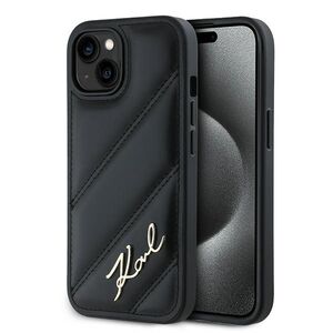 Husa premium pentru  iPhone 15 Karl Lagerfeld superior quality - Negru havana