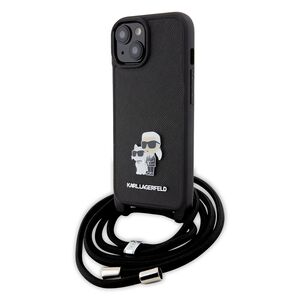 Husa premium pentru  iPhone 15 Karl Lagerfeld superior quality - Negru inchis
