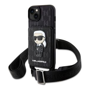 Husa premium pentru  iPhone 15 Karl Lagerfeld superior quality - Negru intens