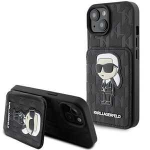 Husa premium pentru  iPhone 15 Karl Lagerfeld superior quality - Negru print