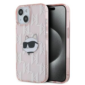 Husa premium pentru  iPhone 15 Karl Lagerfeld superior quality - Roz neon