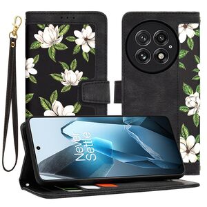 Husa tip carte pentru  OnePlus 13, functie stand si port carduri, Negru