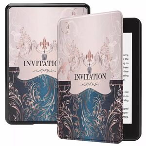 Husa pentru Kindle Paperwhite 2024 (12th gen) 7 inch / Kindle Colorsoft Signature Edition 7 inch slim ultra-light, functie sleep/wake-up, inchidere magnetica - invitation