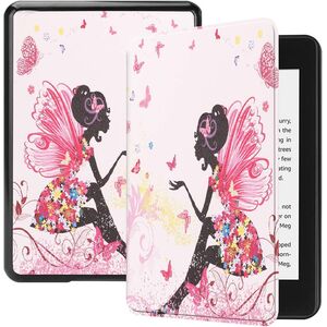 Husa pentru Kindle Paperwhite 2024 (12th gen) 7 inch / Kindle Colorsoft Signature Edition 7 inch slim ultra-light, functie sleep/wake-up, inchidere magnetica - girl butterfly