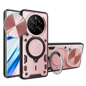 Husa pentru  Honor Magic 7 Lite cu protecție pentru cameră și suport magnetic integrat Ring Shockproof, Roz