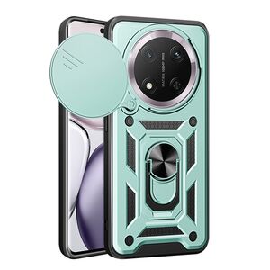 Husa pentru  Honor Magic 7 Lite Ring Armor Kickstand Tough Rugged Cover cu protectie camera, Verde
