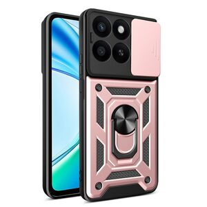Husa pentru  Honor X5B Ring Armor Kickstand Tough Rugged Cover cu protectie camera, Roz