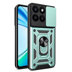 Husa pentru  Honor X5B Ring Armor Kickstand Tough Rugged Cover cu protectie camera, Verde