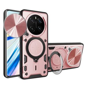 Husa pentru Honor Magic 7 Pro cu protecție pentru cameră și suport magnetic integrat Ring Shockproof - roz