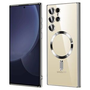 Husa pentru  Samsung Galaxy S25 Ultra cu MagSafe si protectie pentru lentile anti-shock 1.5 mm transparent - Argintiu