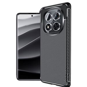Husa de protectie pentru Xiaomi Redmi Note 14 Pro 5G Auto Focus Slim, Anti-Scratch, cu fibra de carbon si protectie lentile - Negru