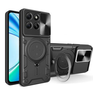 Husa pentru  Honor X5B cu protecție pentru cameră și suport magnetic integrat Ring Shockproof, Negru