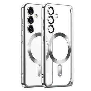 Husa pentru  Samsung Galaxy S25+ cu MagSafe si protectie pentru lentile anti-shock 1.5 mm transparent - Argintiu