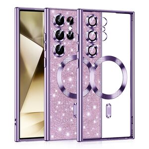 Husa pentru  Samsung Galaxy S25 Ultra cu MagSafe Sparkle Glare Detachable Layer, cu protectie lentile - Lavanda