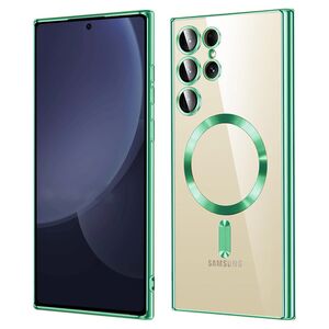 Husa pentru  Samsung Galaxy S25 Ultra cu MagSafe si protectie pentru lentile anti-shock 1.5 mm transparent - Verde deschis