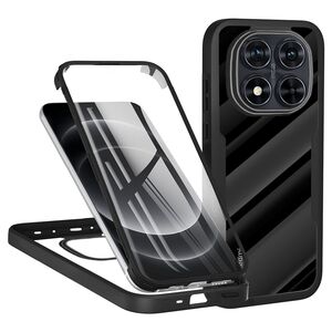 Pachet 360: Husa cu folie integrata pentru Xiaomi Redmi Note 14 Pro 5G, Note 14 Pro+ Plus Cover360 fata / spate - Negru