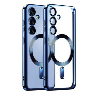 Husa pentru  Samsung Galaxy S25+ cu MagSafe si protectie pentru lentile anti-shock 1.5 mm transparent - Albastru