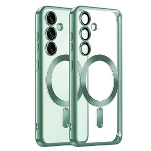 Husa pentru  Samsung Galaxy S25+ cu MagSafe si protectie pentru lentile anti-shock 1.5 mm transparent - Verde deschis
