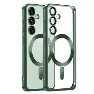 Husa pentru  Samsung Galaxy S25+ cu MagSafe si protectie pentru lentile anti-shock 1.5 mm transparent - Verde