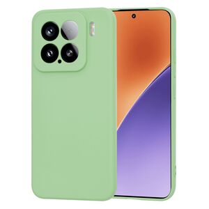 Husa pentru  Xiaomi 15 Liquid Silicone, subțire, captusita cu microfibra, anti amprentă, protectie cameră foto, Verde deschis