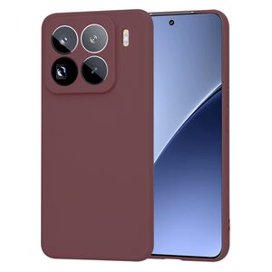 Husa pentru  Xiaomi 15 Pro Liquid Silicone, subțire, captusita cu microfibra, anti amprentă, protectie cameră foto, Bordeaux